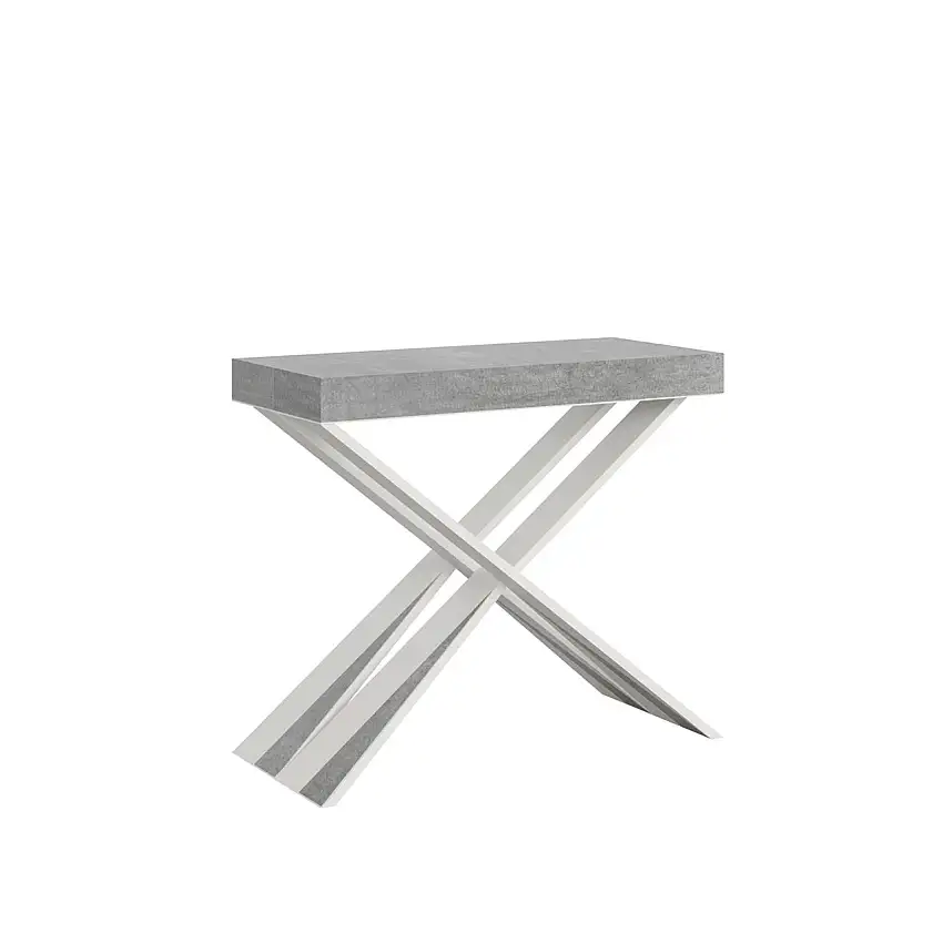 consolle-allungabile-diago-90-196-cemento-telaio-bianco-1