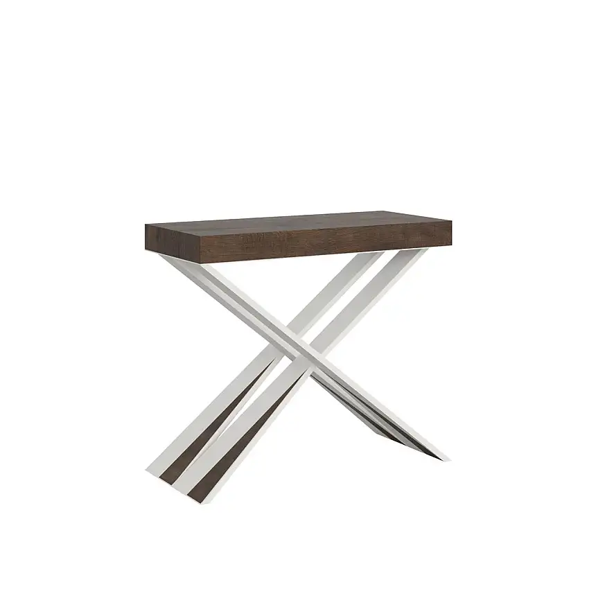 consolle-allungabile-diago-90-300-noce-telaio-bianco-1