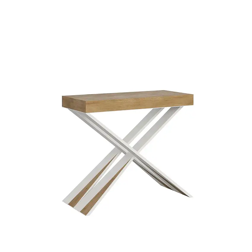consolle-allungabile-diago-90-300-quercia-telaio-bianco-1