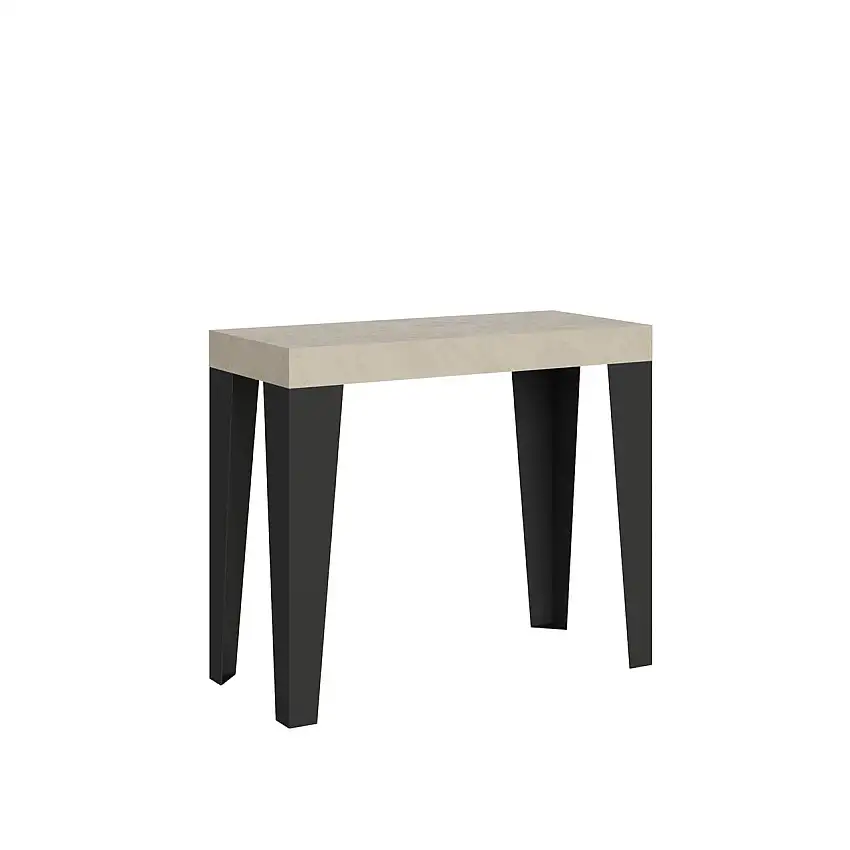 consolle-allungabile-flame-90-196-cashmere-telaio-antracite-1