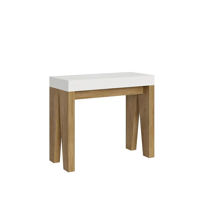 consolle-allungabile-naxy-90-196-piano-bianco-e-struttura-quercia-1