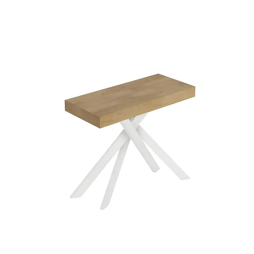 consolle-allungabile-saki-90-196-quercia-natura-gambe-bianche-1