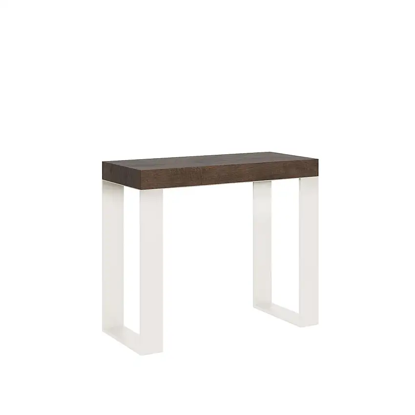 consolle-allungabile-tecno-90-300-noce-telaio-bianco-1