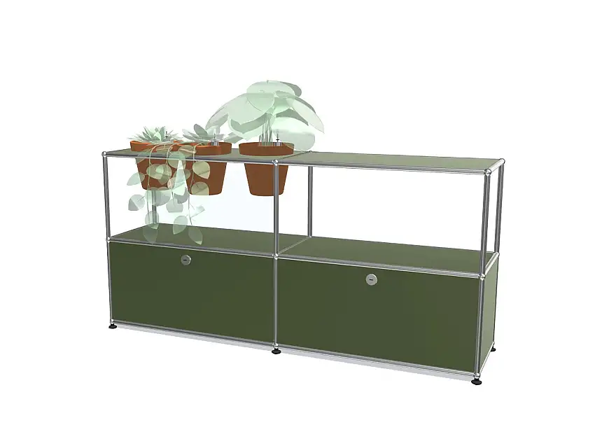 usm-haller-plant-sideboard-holder-olive-green-1