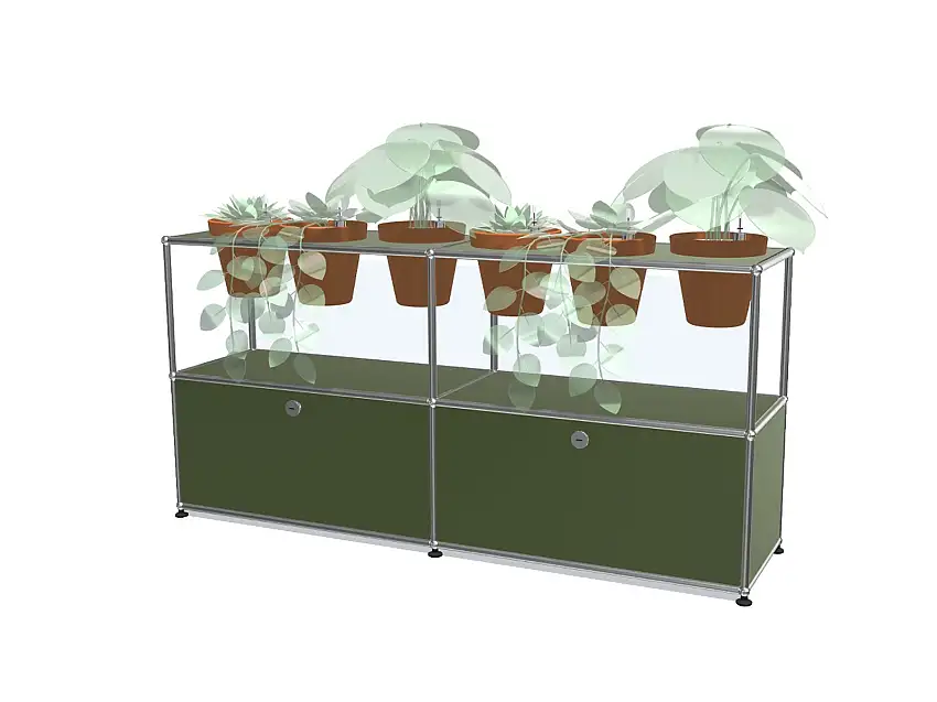 usm-haller-plant-sideboard-six-vase-holder-olive-green-1