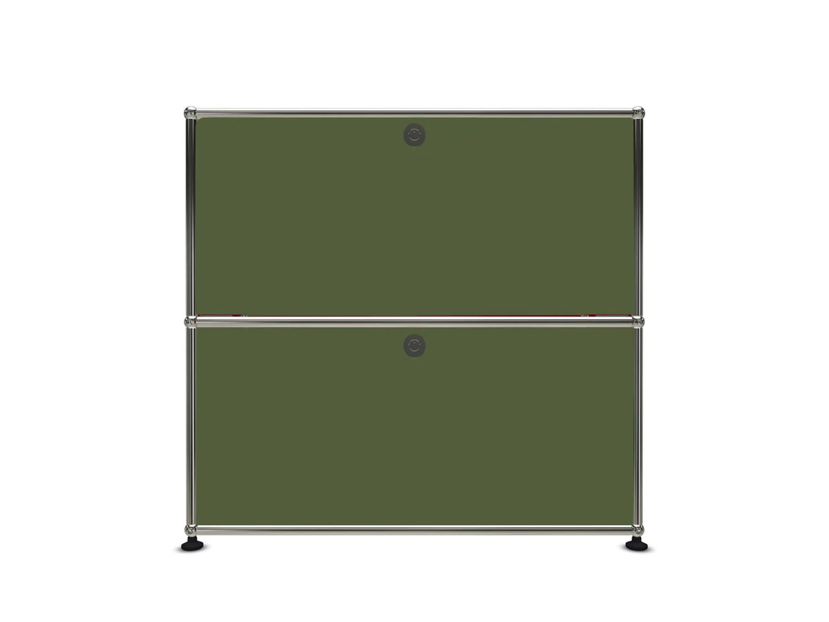 usm-haller-sideboard-small-with-2-flap-doors-olive-green-1