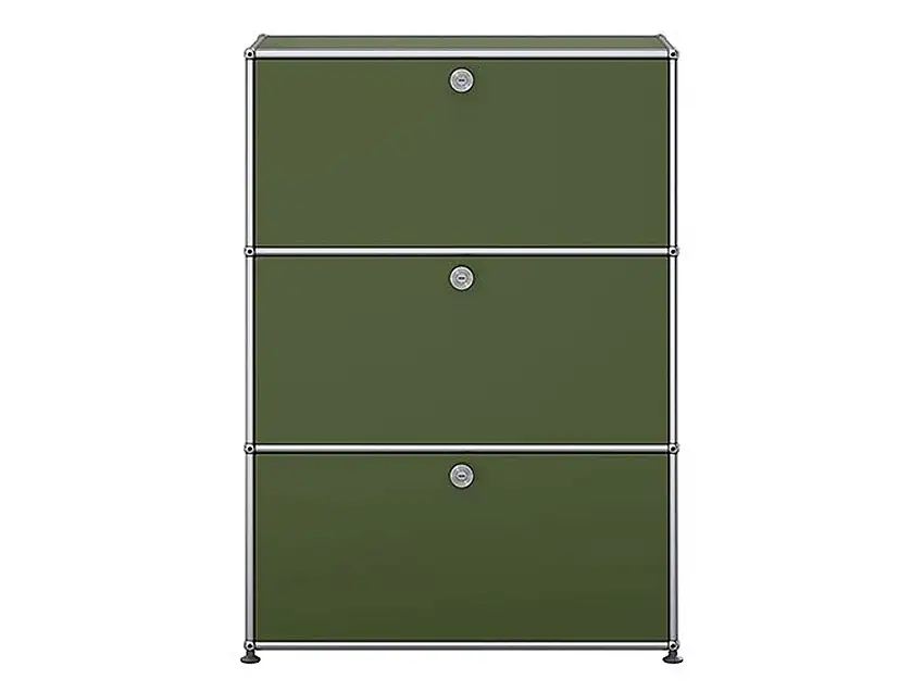 usm-haller-storage-unit-3-flap-doors-olive-green-1